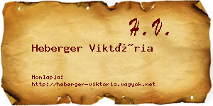 Heberger Viktória névjegykártya